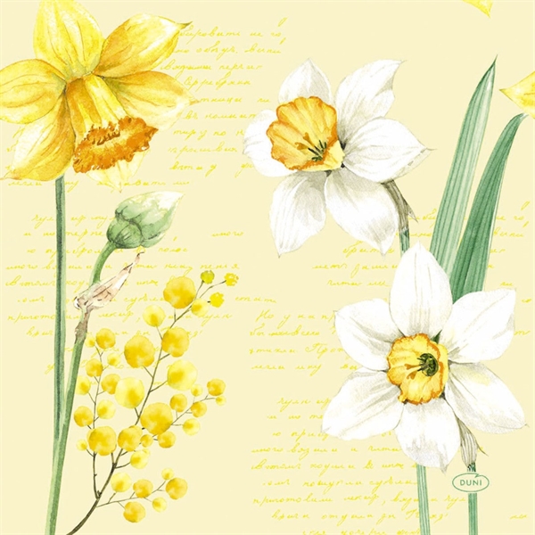 Duni Frokostservietter 33x33 cm. Spring Daffodil