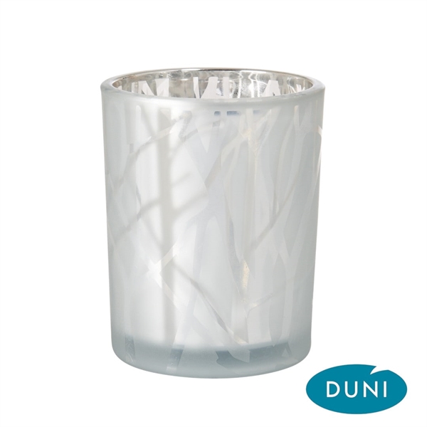 Duni Lysestage Shimmer Frosted Glas Hvid 
