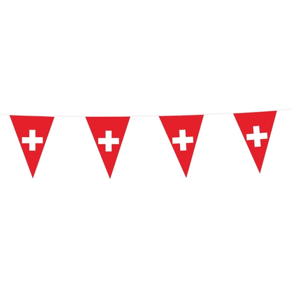 Vimpel Flagguirlande Schweiz 10 meter 20x30 cm.