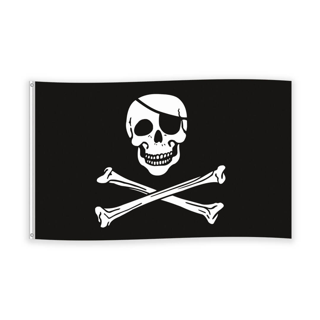 sammensnøret Gøre mit bedste Uden tvivl Flag i stof Pirat 90x150 cm.