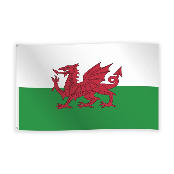 Flag i stof Wales 90x150 cm.