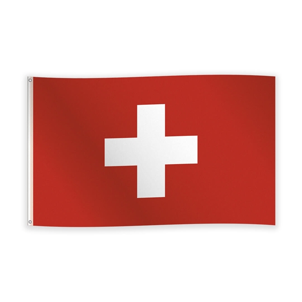 Flag i stof Schweiz 90x150 cm.