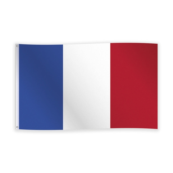 Flag i stof Frankrig 90x150 cm.