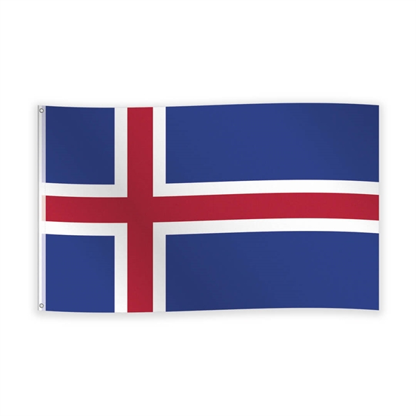 Flag i stof Island 90x150 cm.