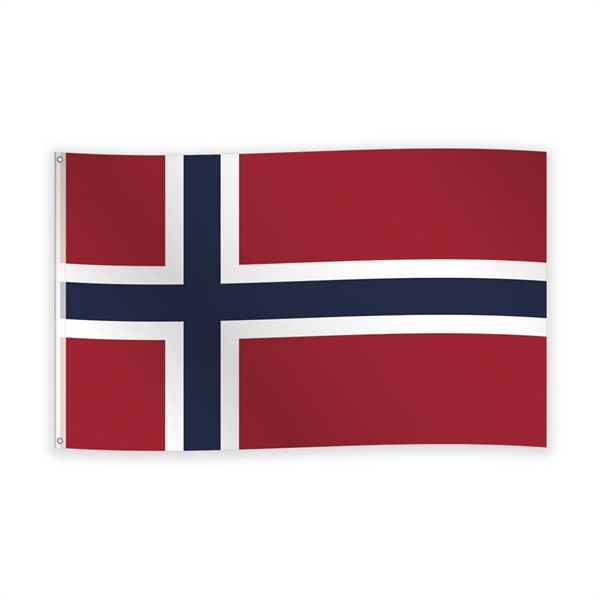 Flag i stof Norge 90x150 cm.