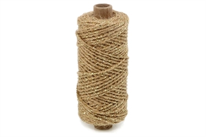 Deluxe Flaxcord snor med guld glitter 50 meter