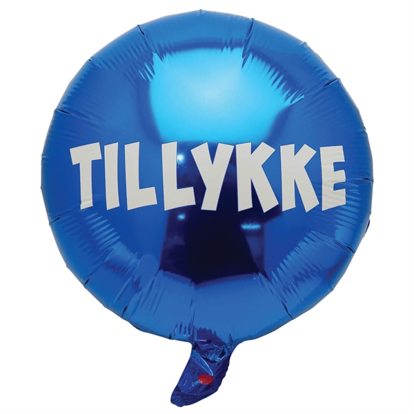 Folieballon "TILLYKKE" blå 44 cm