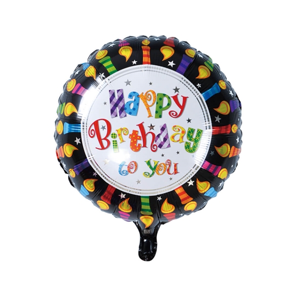 Folieballon rund 45 cm. Happy Birthday Candles