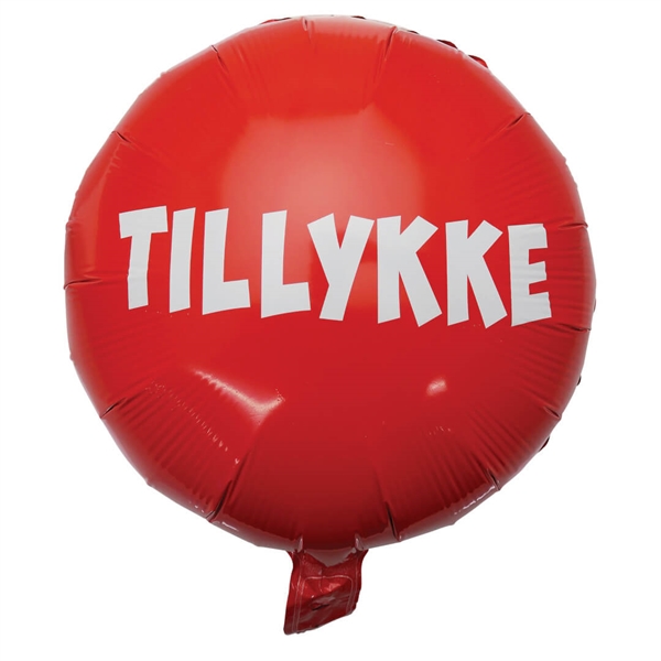 Folieballon "TILLYKKE" rød 44 cm