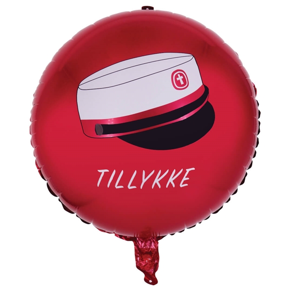 Folieballon Hue/Tillykke rød 45 cm. 1 stk