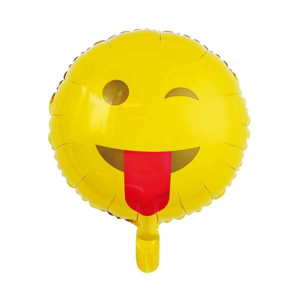 Folieballon rund 45 cm. Emoji Tunge