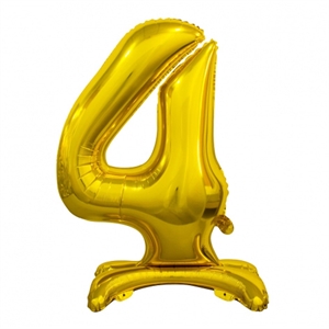 4 tal guld stående folieballon 74 cm.