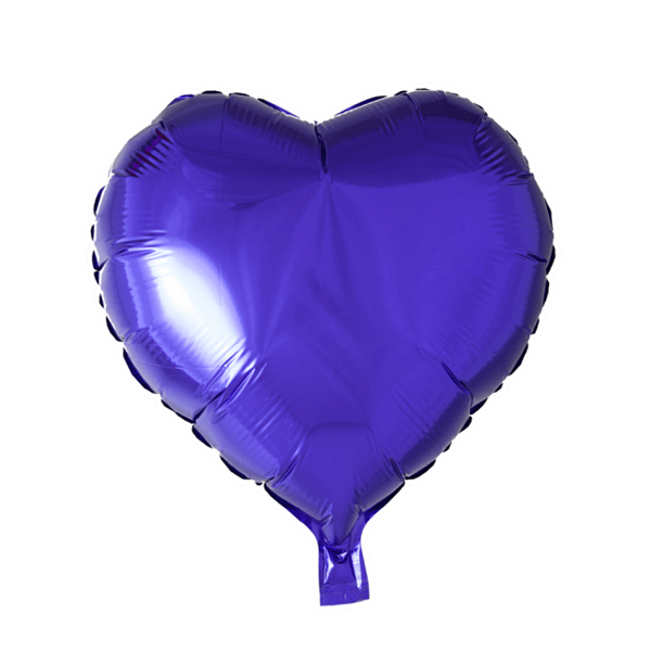 Folieballon  - hjerteformet 45 cm - lilla