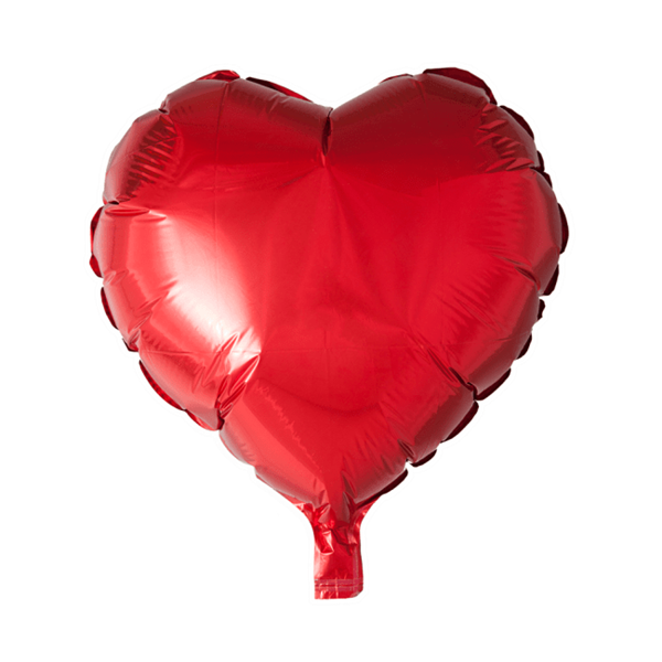 Folieballon  - hjerteformet 45 cm - rød