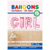 Folieballon  - GIRL 40 cm rosa