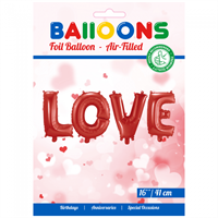 Folieballon  - LOVE 40 cm rød