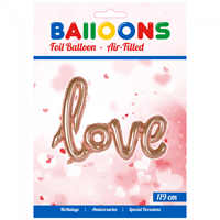 Folieballon  - "ét ord" Love 40 cm rose guld