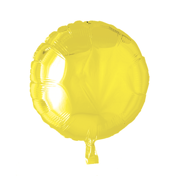 Folieballon  - rund 45 cm - gul