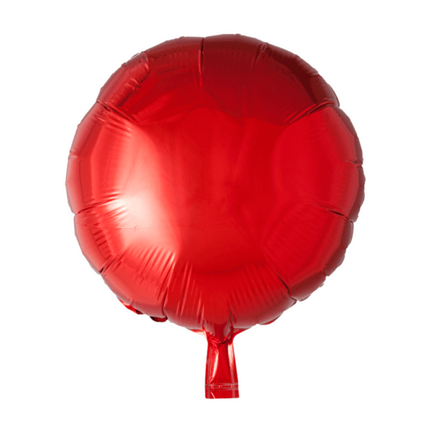 Folieballon  - rund 45 cm - rød