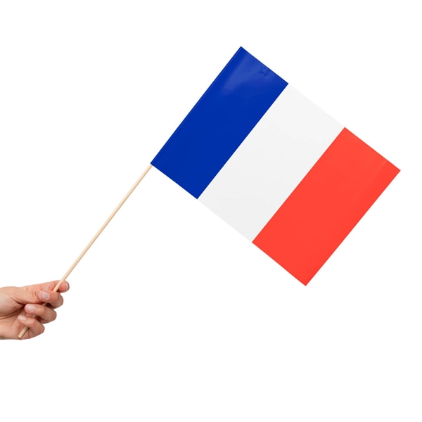 Papirsflag på pind 10 stk. Frankrig