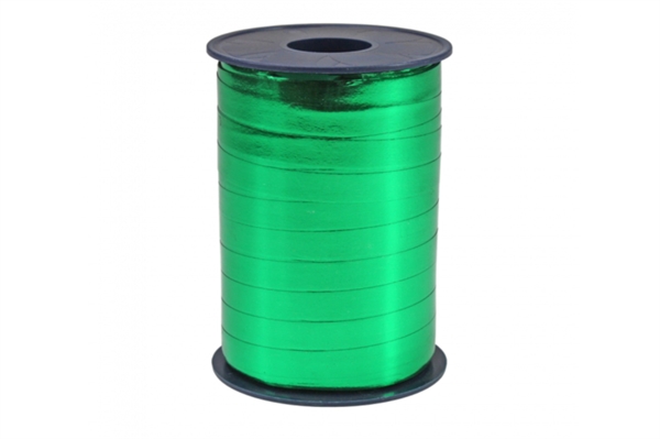 Grøn poly metallic gavebånd 5 mm. x 250 meter