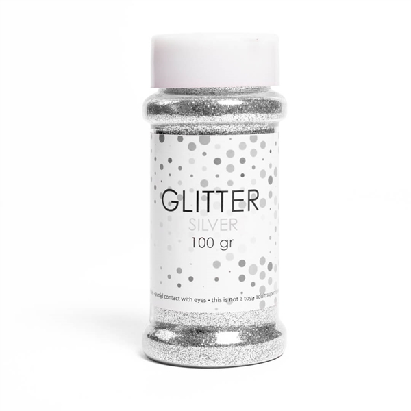 Dekorationsglitter 100 gram Sølv