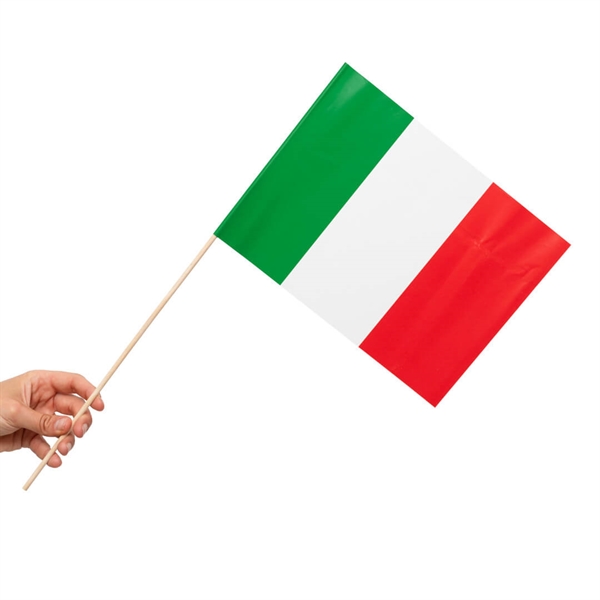 Papirsflag på pind 10 stk. Italien