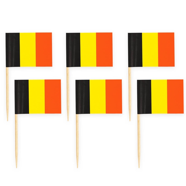 Kageflag på træpind 50 stk Belgien