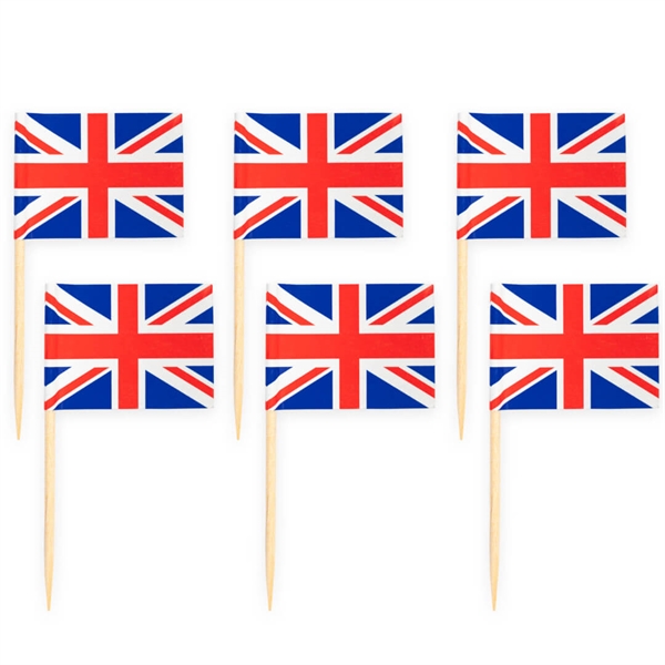 Kageflag på træpind 50 stk England