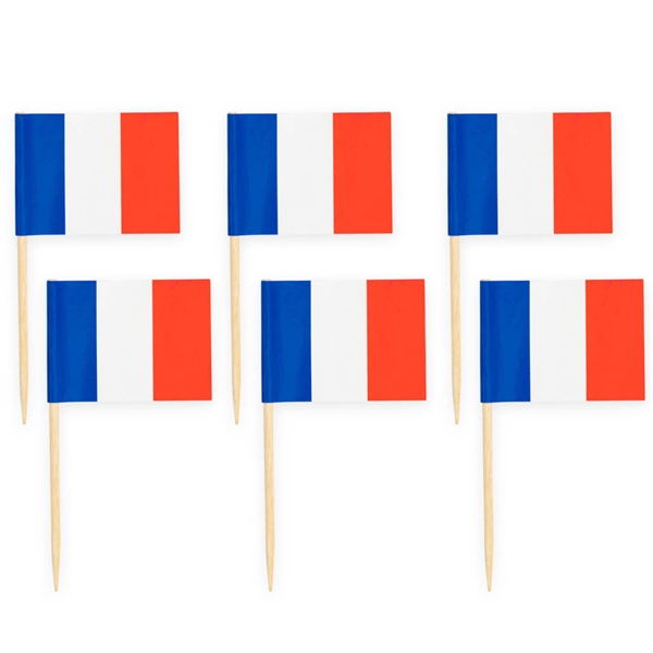 Kageflag på træpind 50 stk Frankrig