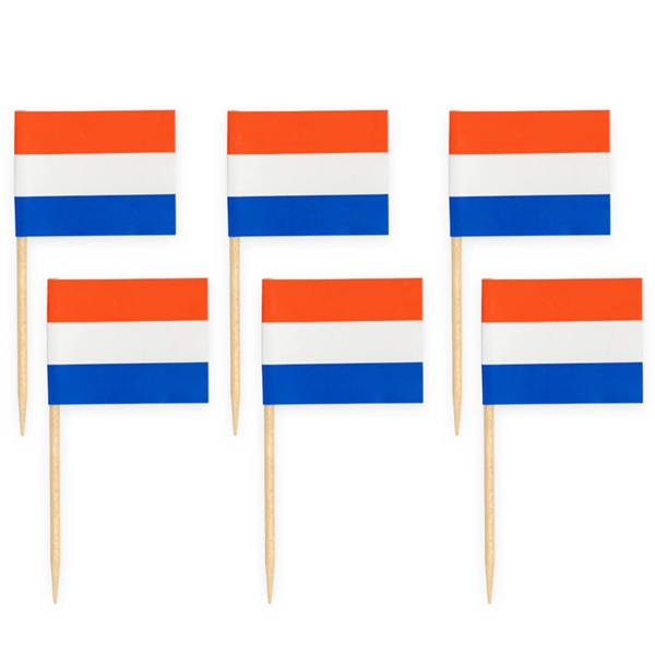 Kageflag på træpind 50 stk Holland