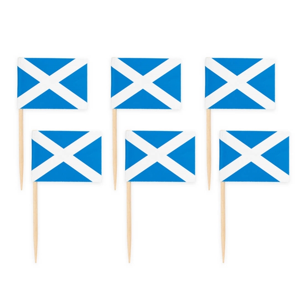 Kageflag på træpind 50 stk Scotland