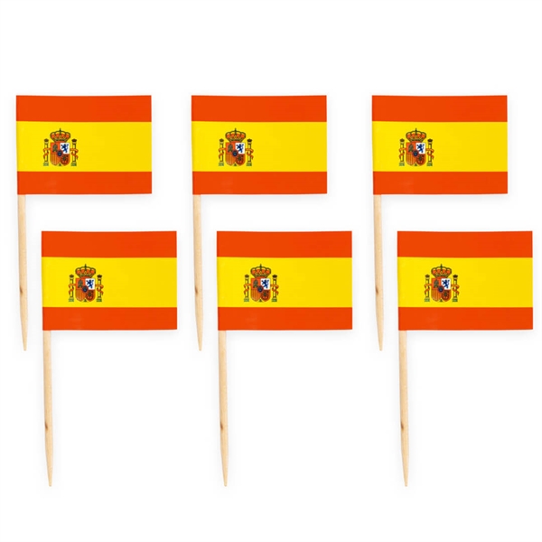 Kageflag på træpind 50 stk Spanien