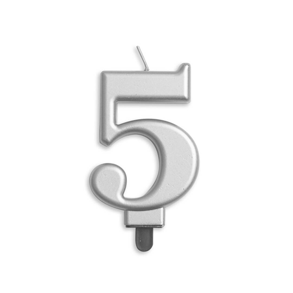 5 Tal Kagelys Metallic Sølv