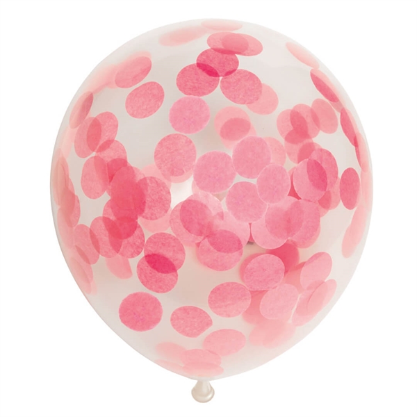 Konfetti Ballon  - Baby Pink 30 cm. 6 stk