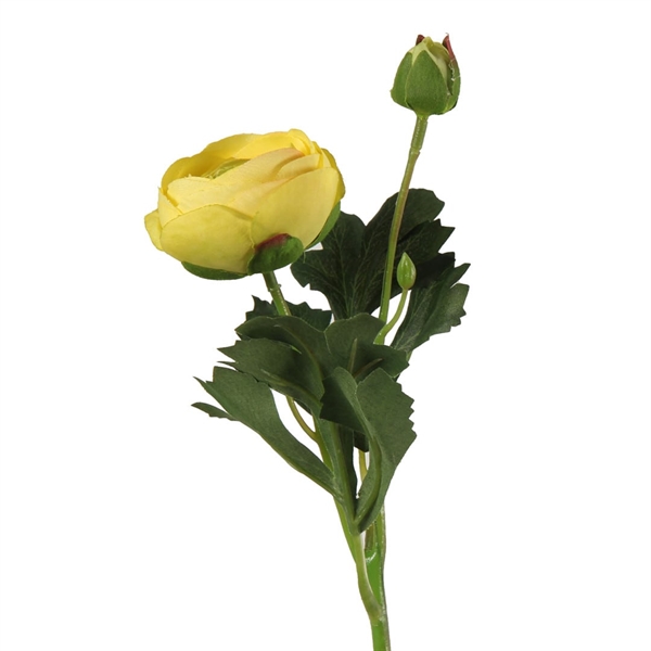 Gul Ranunkel 34 cm. Kunstig blomster