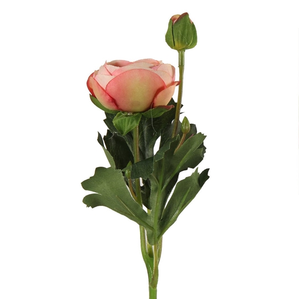 Rosa Ranunkel 34 cm. Kunstig blomster