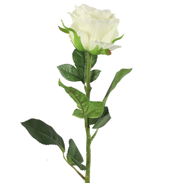 Hvid Rose 70 cm. kunstig blomst