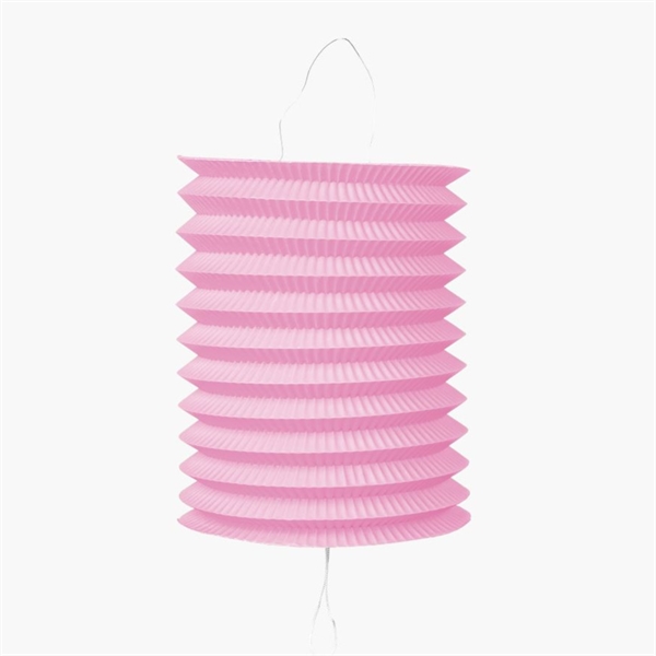 Papirlanterne Cylinder Ø16 cm. Pink Lyserød