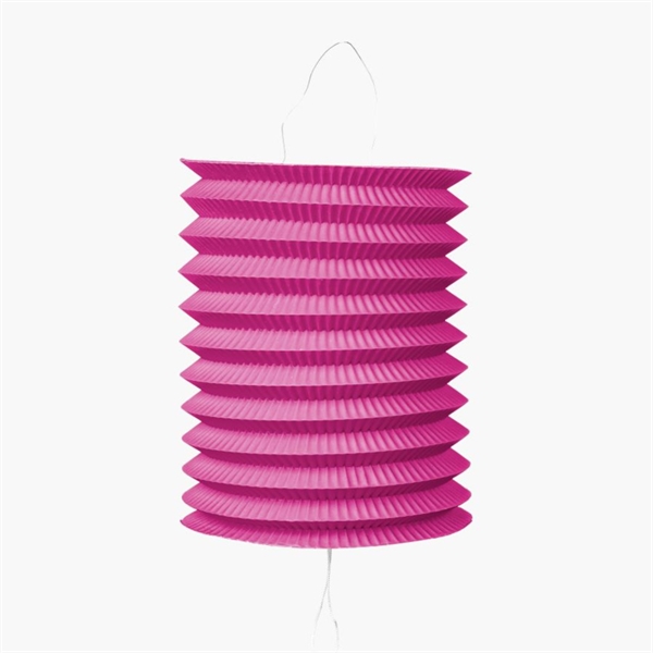 Papirlanterne Cylinder Ø16 cm. Hot Pink