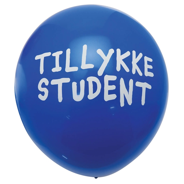 Latex Ballon "Tillykke student" Blå 10 stk 26 cm.