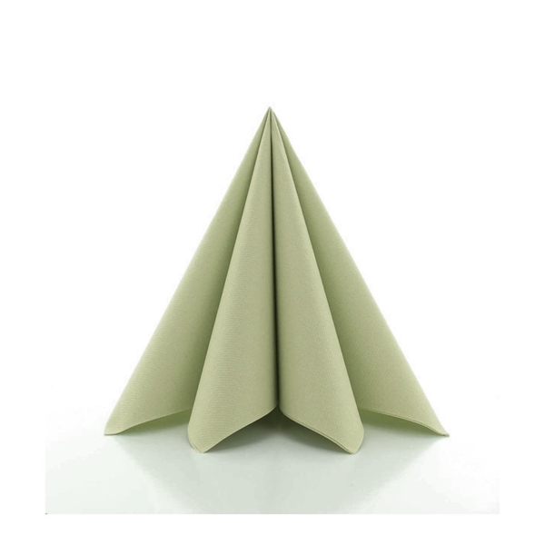 Vareprøve Airlaid stoflignede serviet 33x33 cm. Olivengrøn