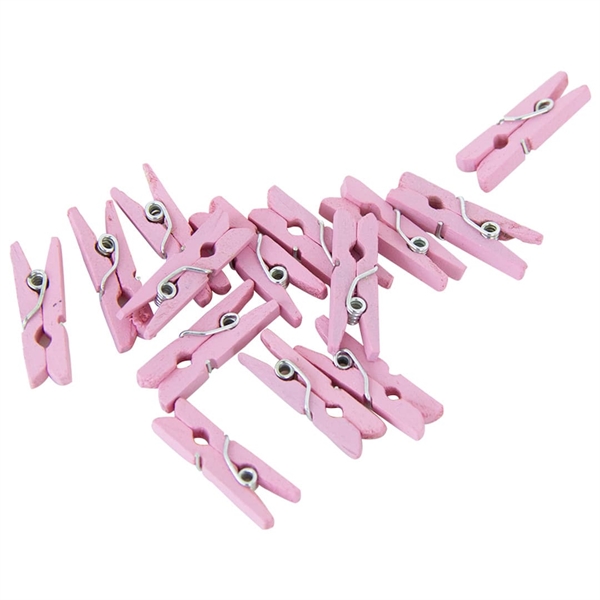 Mini klemmer 24 stk 2,5 cm. Pink