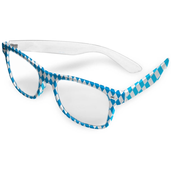 Oktoberfest briller blå/hvid