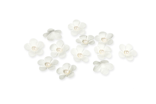 Dekorations papirblomster Creme Ø 2,5 cm. 20 stk