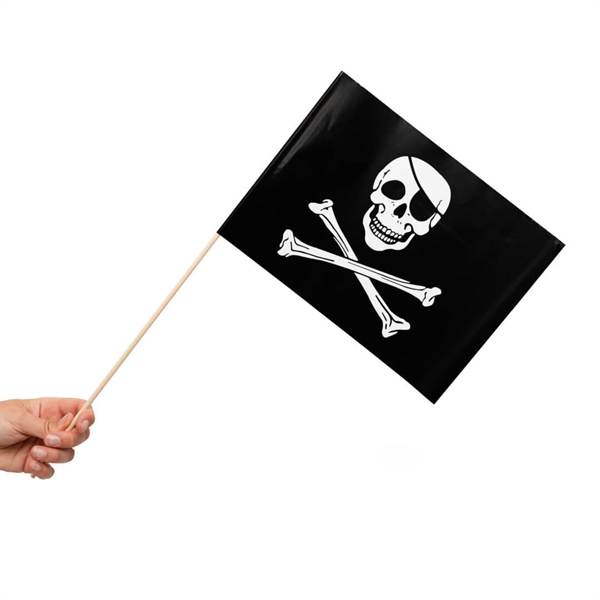 Papirsflag på pind 10 stk. Pirat tema
