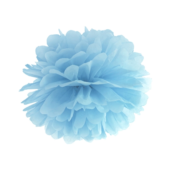 PomPom i silkepapir Ø25 cm. Lys Misty Blå