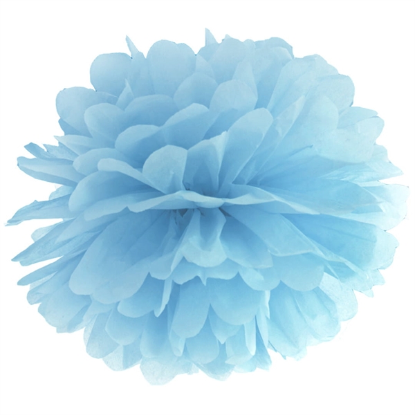 PomPom i silkepapir Ø35 cm. Lys Misty Blå