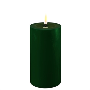 Deluxe HomeArt Real Flame Bloklys Mørkegrøn 7,5x15 cm.