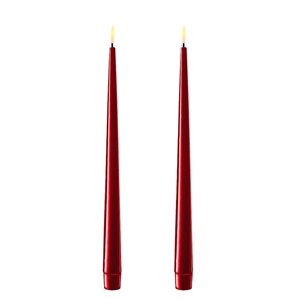Deluxe HomeArt Real Flame Lak Stagelys Bordeaux 2x28 cm. 2-pak.